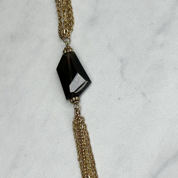 Chico's Multi Strand Beaded Station Gold Tone Necklace - Picture 9 of 10